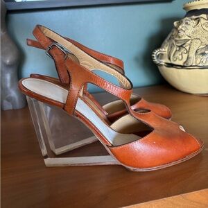 Mariela acrylic wedge sandals 39 1/2